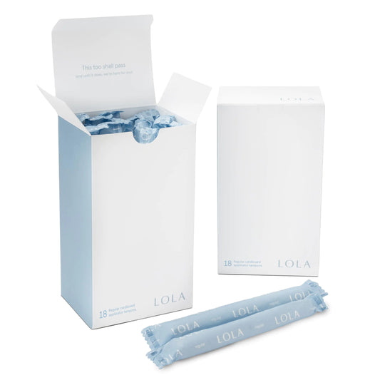 LOLA Organic Cotton Tampons with Cardboard Applicator 36 Count (2 Packs of 18) - Tampons Regular Period Feminine Hygiene Products HSA FSA Approved Products Feminine Care
