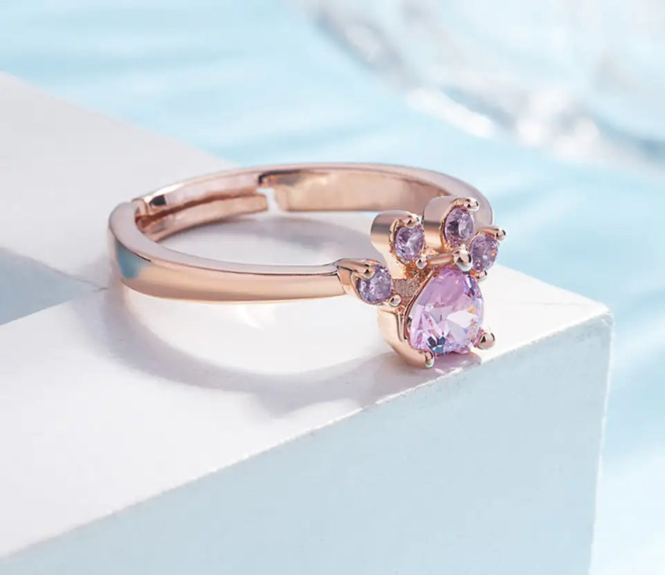 New Cat Bear Dog Paw Ring for Women Jewelry Sets